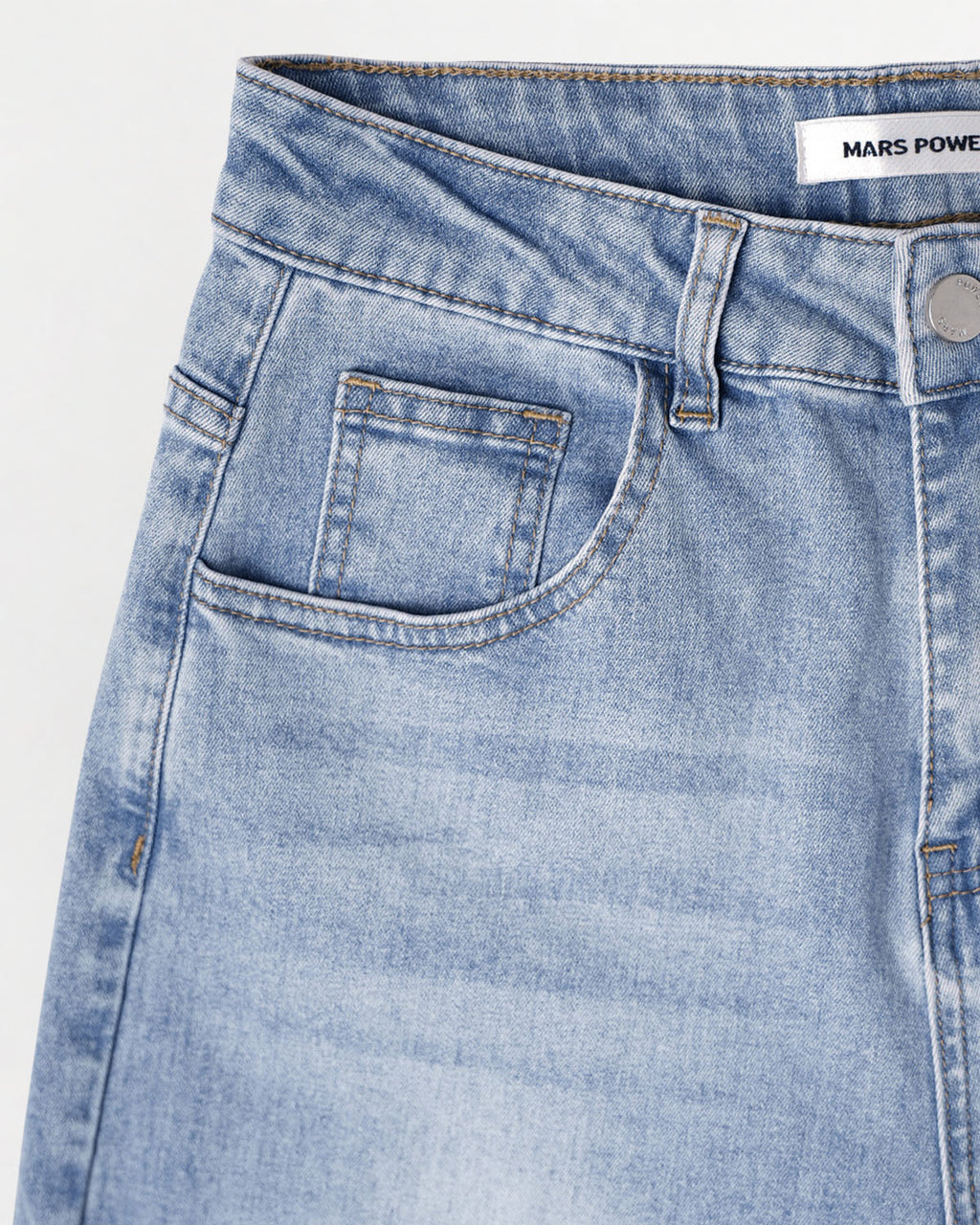 High-Waisted Stretch Wide-Leg Straight Jeans - Light Blue