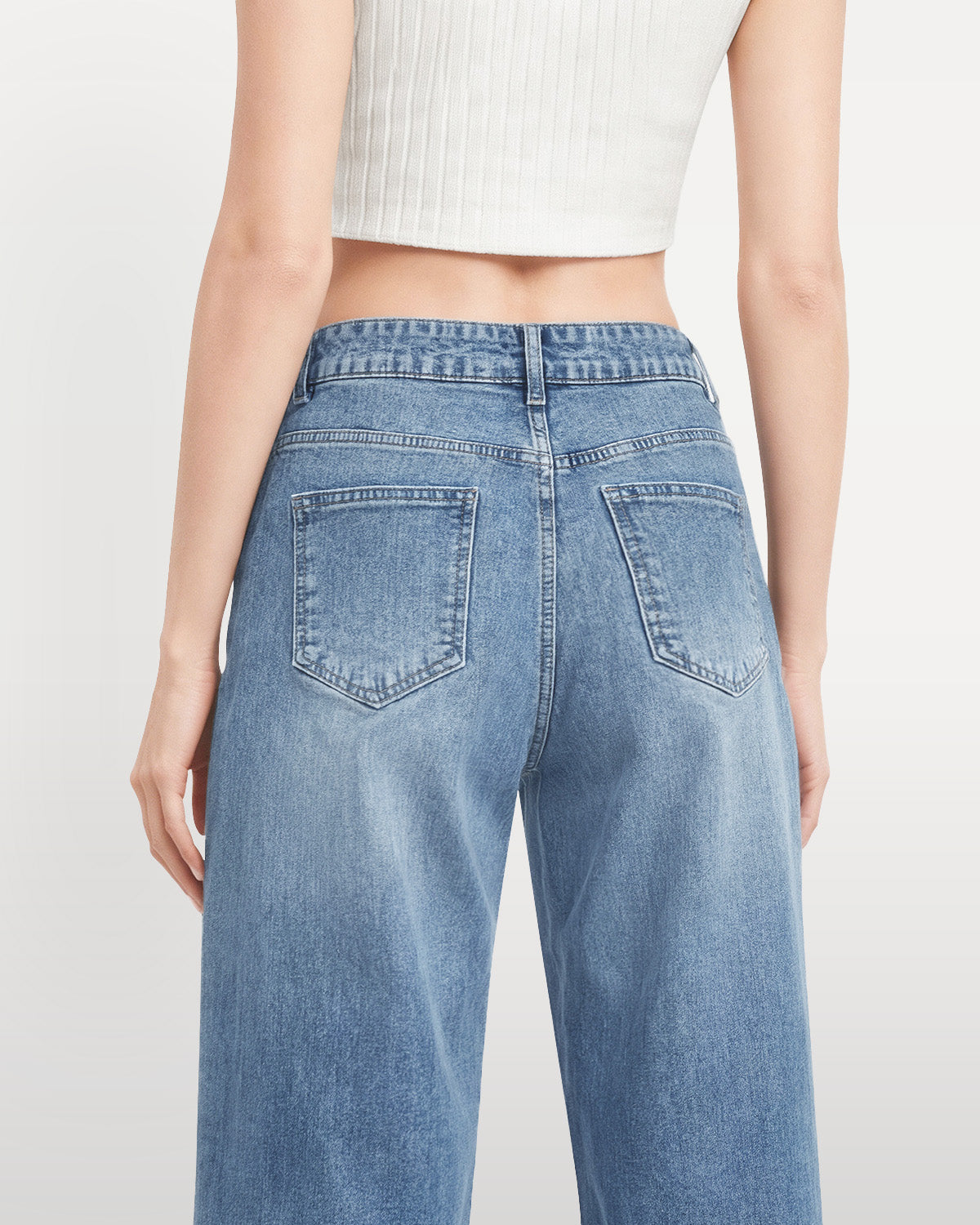Afterlight Wide Straight Leg Jeans - Light Blue