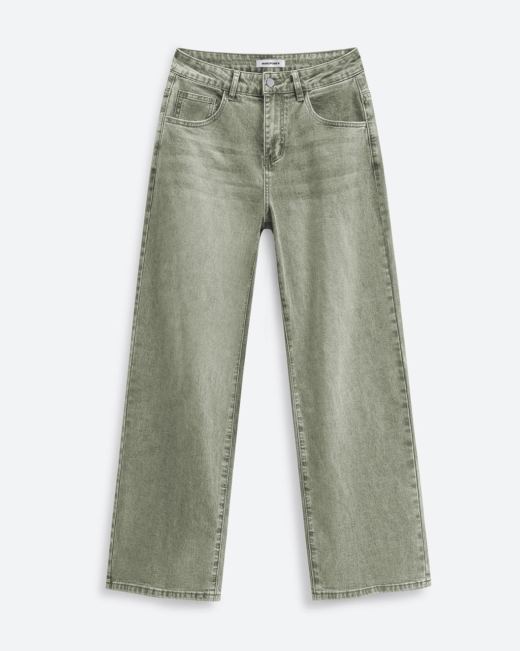 Afterlight Wide Straight Leg Jeans - Green