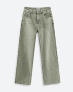 Afterlight Wide Straight Leg Jeans - Green