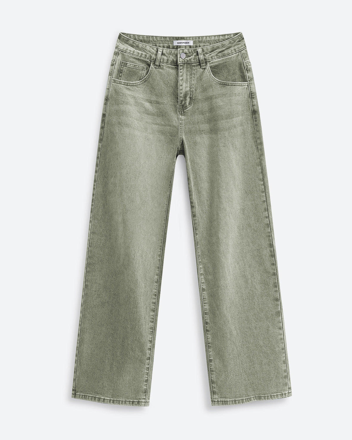 Afterlight Wide Straight Leg Jeans - Green