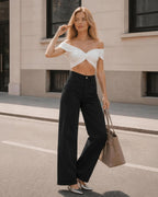Afterlight Wide Straight Leg Jeans - Black