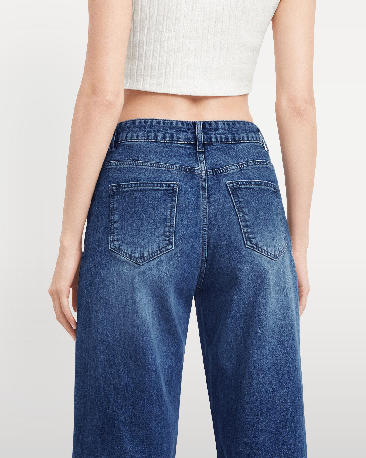 Afterlight Wide Straight Leg Jeans - Dark Blue