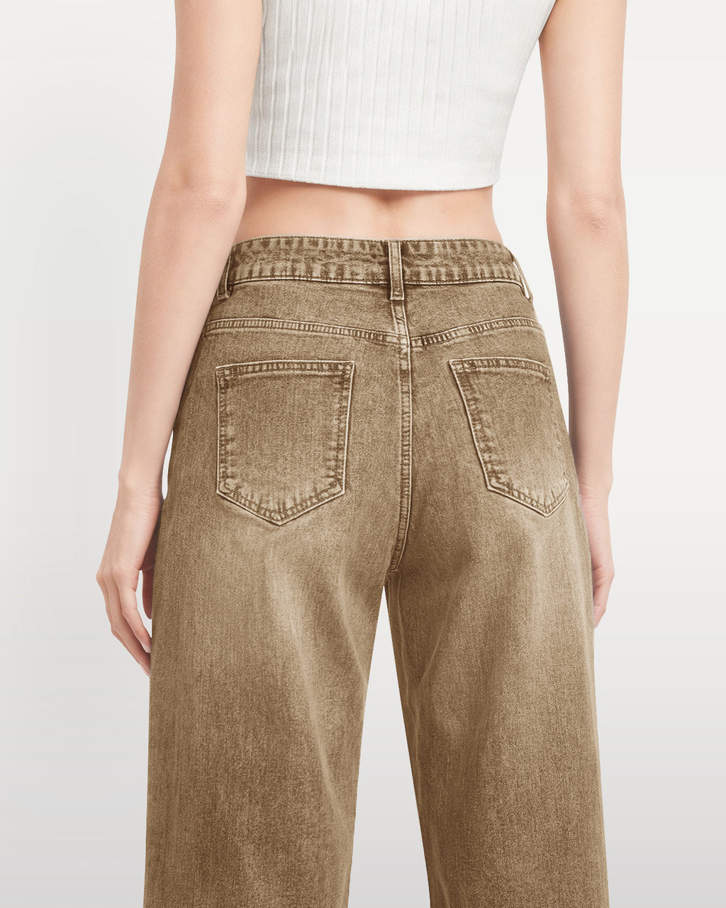 Afterlight Wide Straight Leg Jeans - Brown
