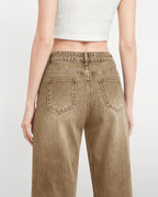 Afterlight Wide Straight Leg Jeans - Brown