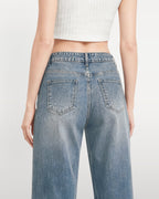 Afterlight Wide Straight Leg Jeans - Retro Blue