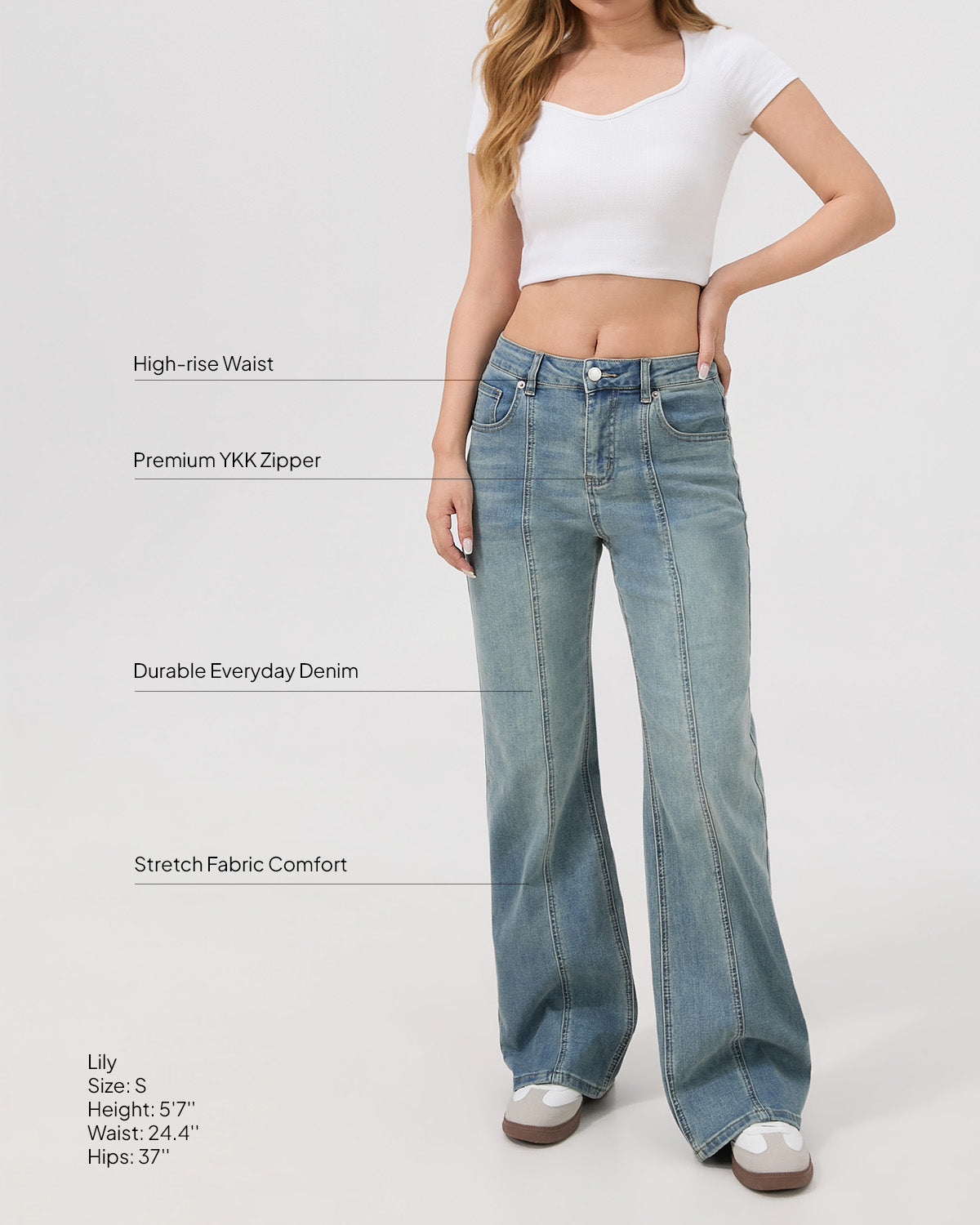 Outline Subtle Flare Jeans - Retro Blue