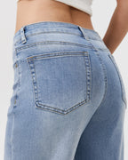 Dusk Mid Low Rise Straight Leg Jeans - Light Blue