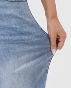 Dusk Mid Low Rise Straight Leg Jeans - Light Blue