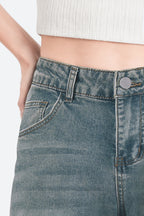 Mars Power Afterlight Wide Straight Leg Jeans - Dusk Blue