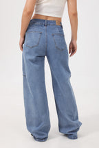 Mars Power Arc Curved barrel jeans for women in denim
