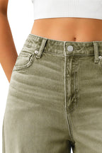 Mars Power Drift baggy wide leg jeans in green relaxed fit denim